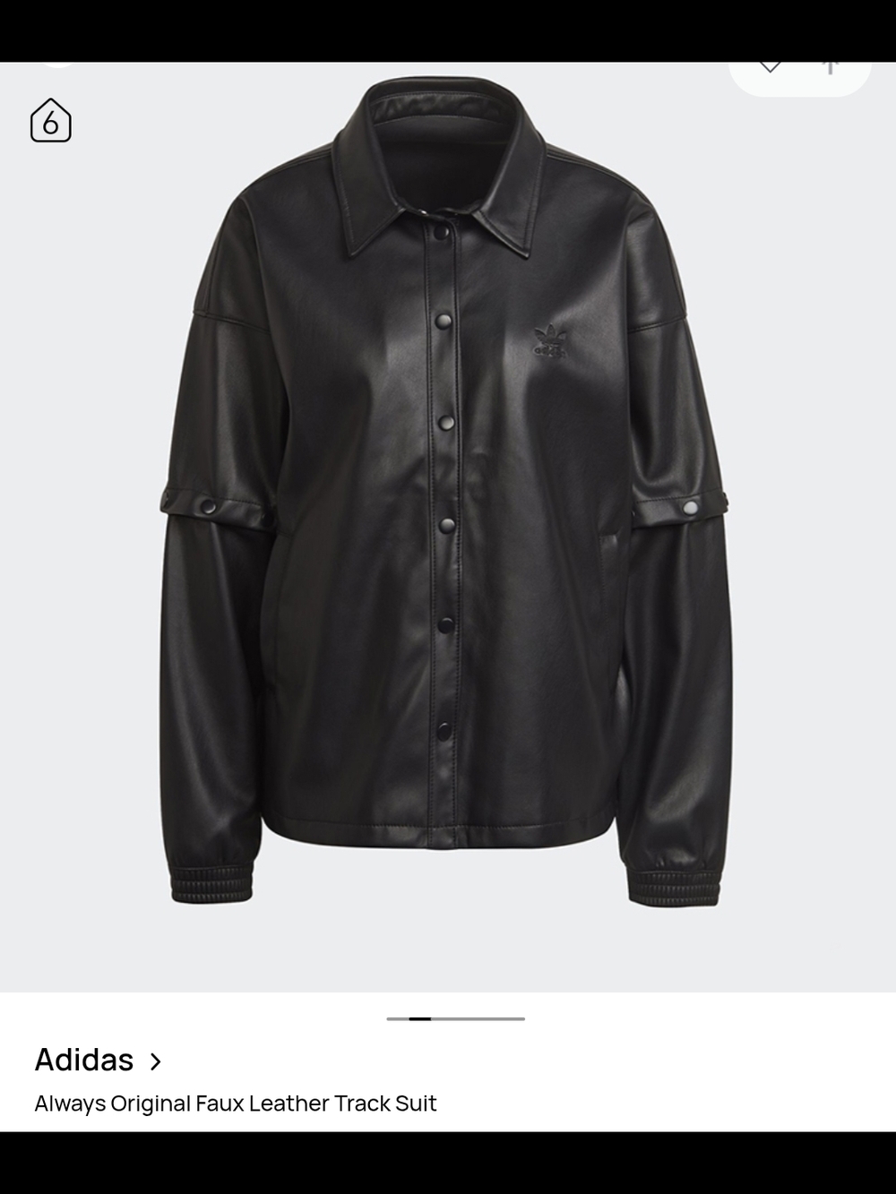Adidas Originals Faux Leather Track Jacket - Picture 5 of 5